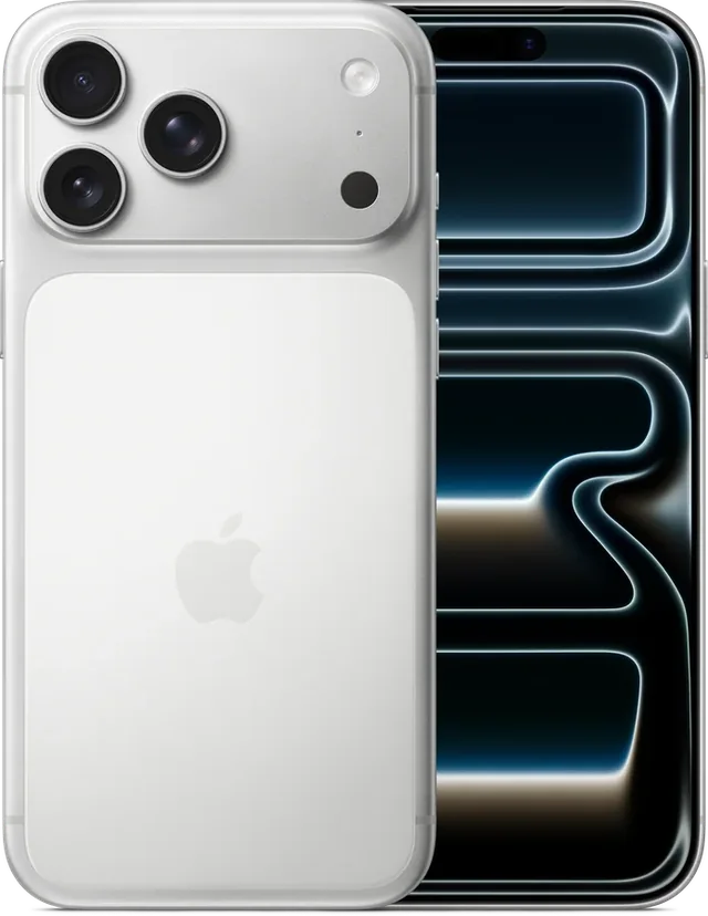 iPhone 17 Pro Max Prata, traseira e frente